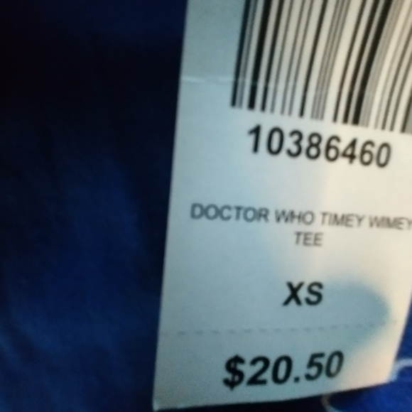 NWT Ripple Junction Doctor Who Blue Wibbly Wobbly tee XS - Picture 2 of 5